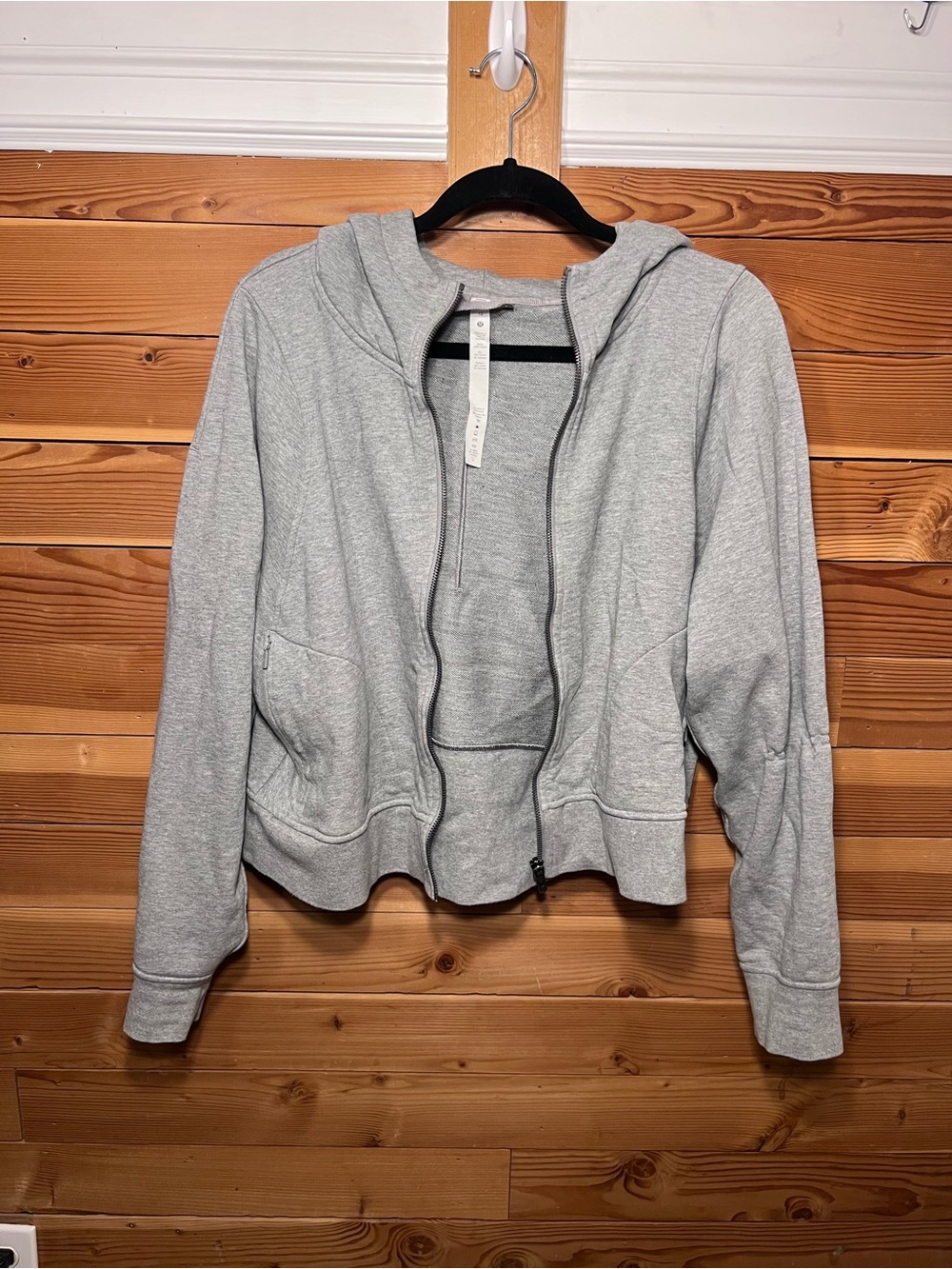 Lululemon Womens Scuba Light Gray Full Zip-Up Hoodie Jacket